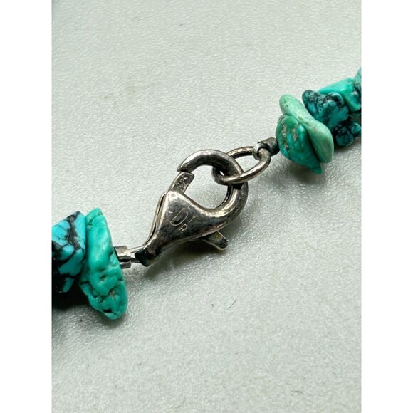 Vintage DTR Turquoise Chips Necklace Jay King Desert Trade Rose Beaded Strand - Picture 6 of 7